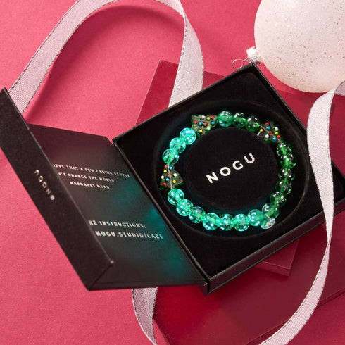 Emerald Evergreen | Silver | Firefly Glass Bracelet